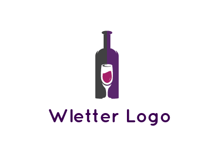 negative spacing wine glass in wine bottle