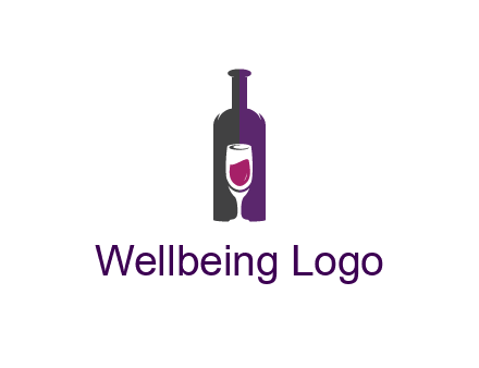 negative spacing wine glass in wine bottle