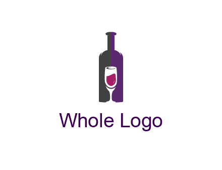 negative spacing wine glass in wine bottle