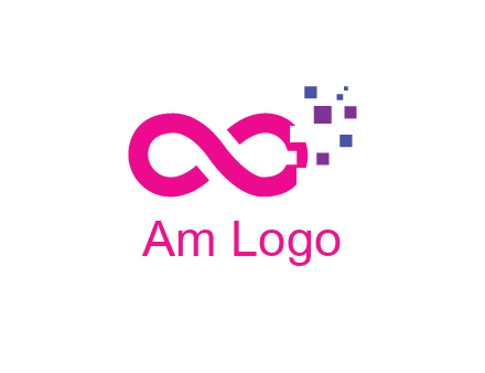 infinity sign with pixels