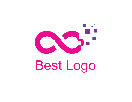 infinity sign with pixels
