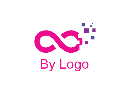 infinity sign with pixels