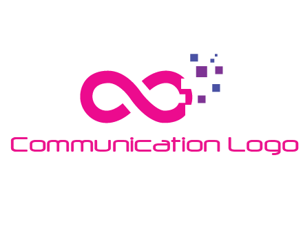 infinity sign with pixels