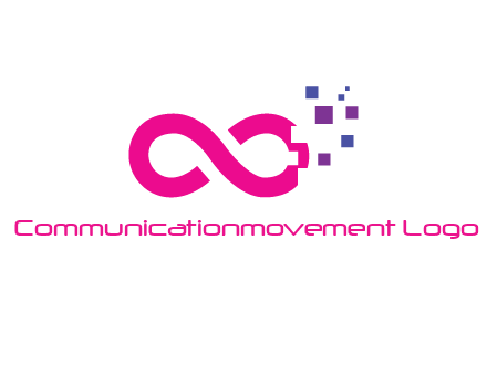infinity sign with pixels