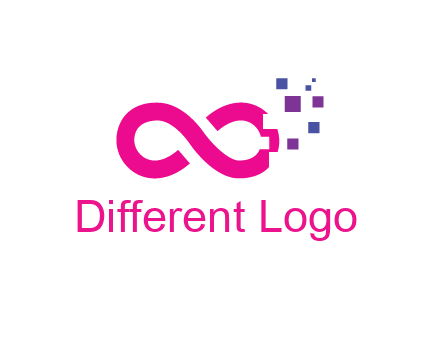 infinity sign with pixels