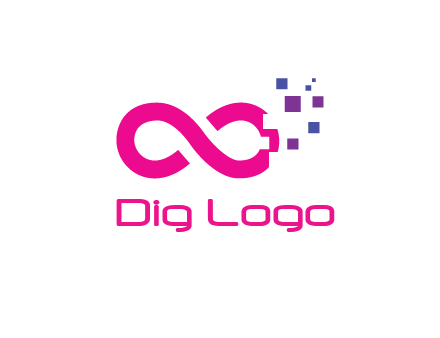 infinity sign with pixels