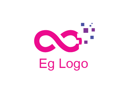 infinity sign with pixels