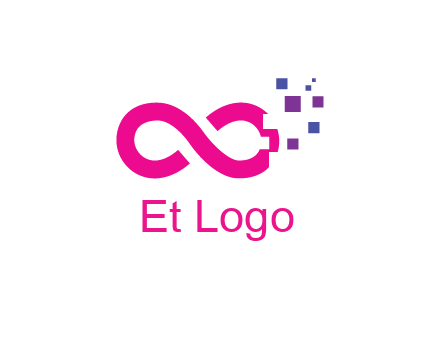 infinity sign with pixels