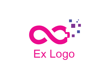 infinity sign with pixels