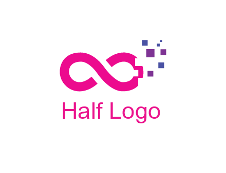 infinity sign with pixels