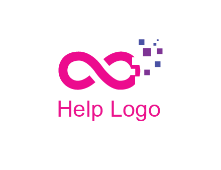 infinity sign with pixels