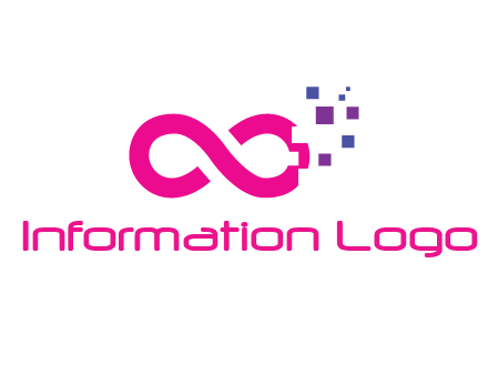 infinity sign with pixels