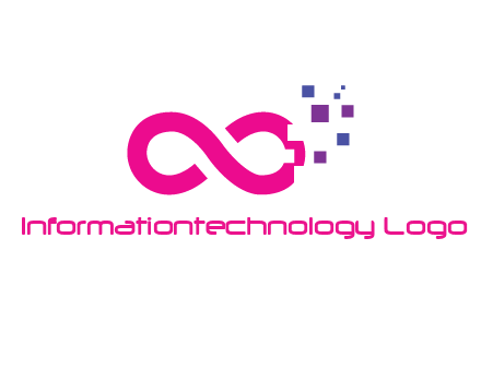 infinity sign with pixels