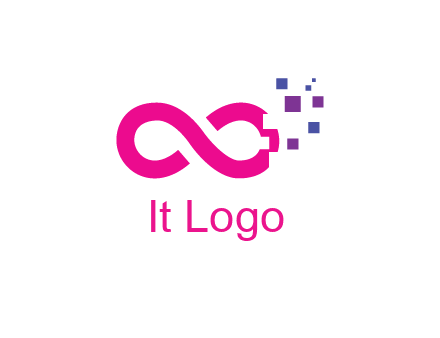 infinity sign with pixels