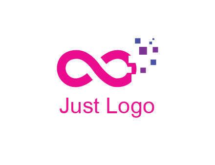 infinity sign with pixels