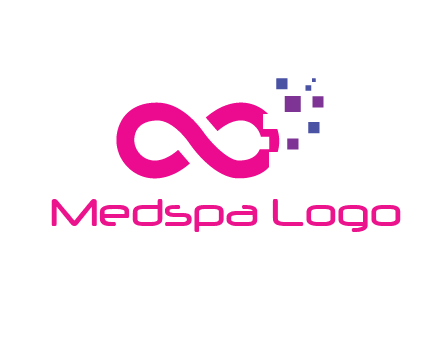 infinity sign with pixels