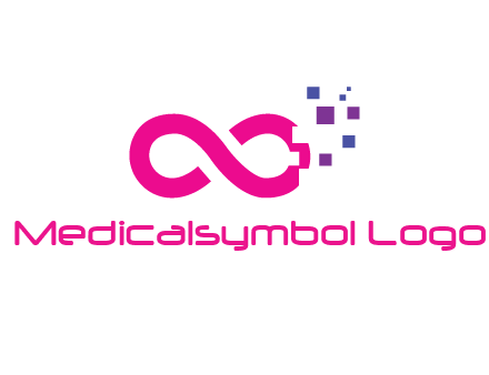 infinity sign with pixels
