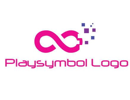 infinity sign with pixels