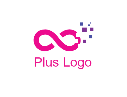 infinity sign with pixels