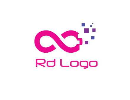 infinity sign with pixels