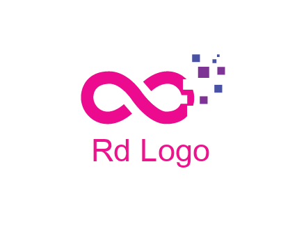 infinity sign with pixels