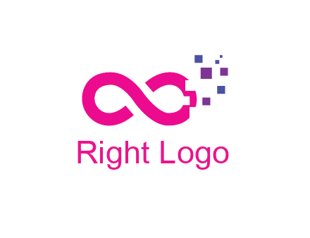 infinity sign with pixels