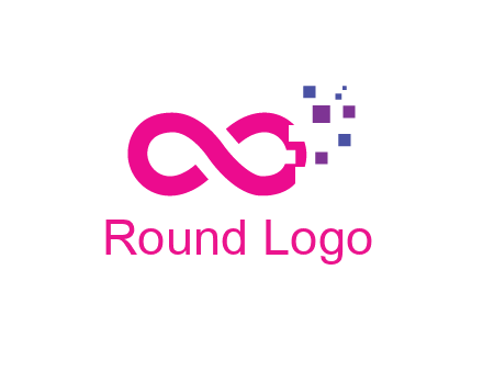 infinity sign with pixels
