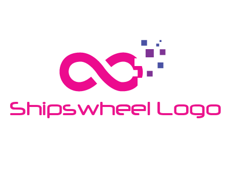 infinity sign with pixels