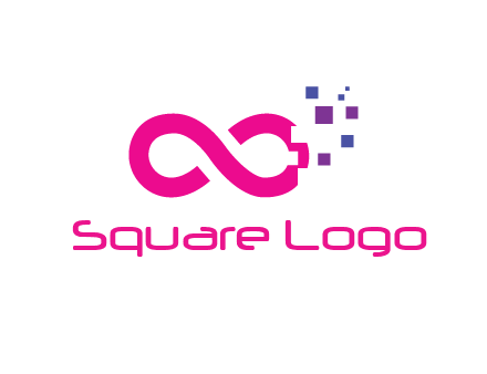infinity sign with pixels