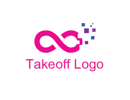 infinity sign with pixels
