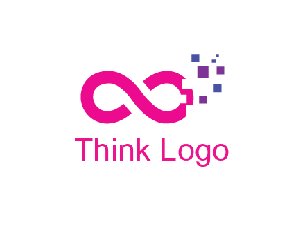 infinity sign with pixels