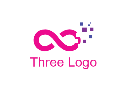 infinity sign with pixels