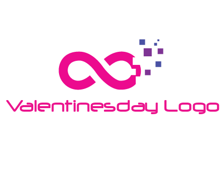 infinity sign with pixels