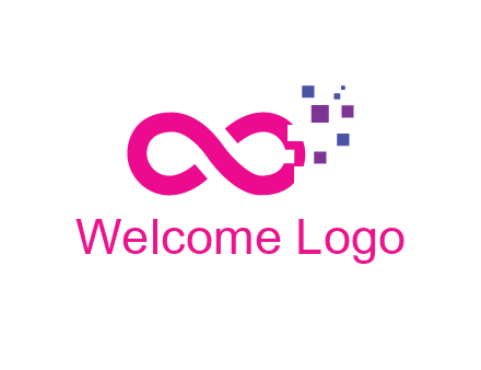 infinity sign with pixels