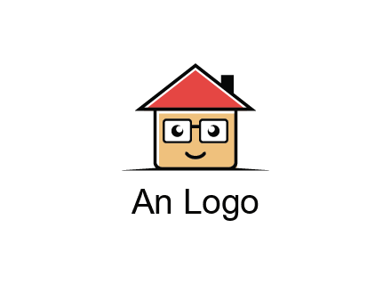 cute little home with face