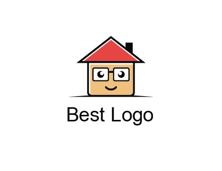 cute little home with face