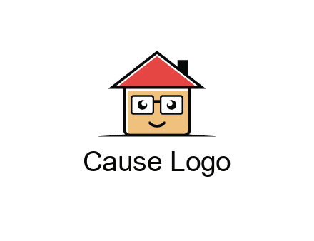 cute little home with face