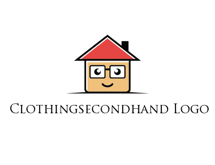 cute little home with face