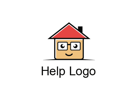 cute little home with face