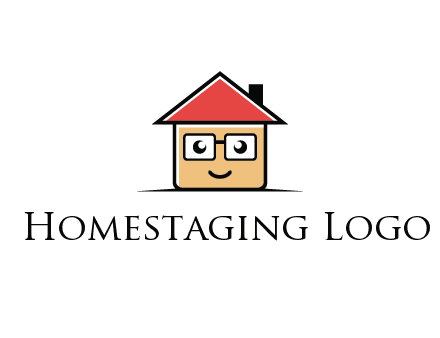 cute little home with face