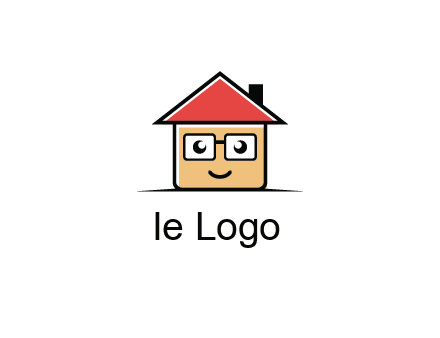 cute little home with face
