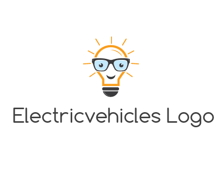 line art light bulb with face wearing glasses