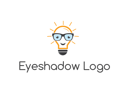 line art light bulb with face wearing glasses