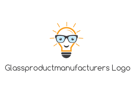line art light bulb with face wearing glasses