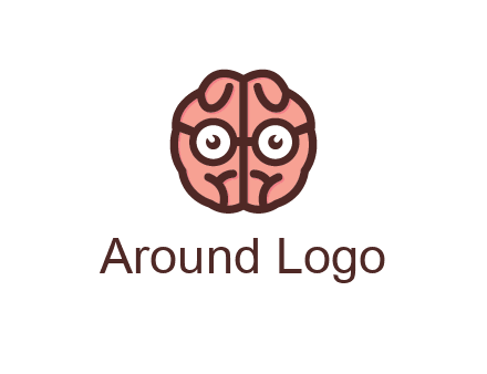brain forming face with spectacles