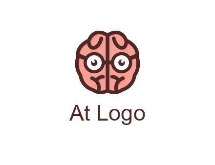 brain forming face with spectacles