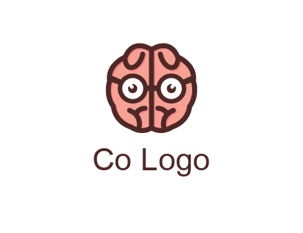 brain forming face with spectacles