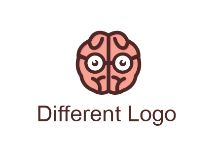 brain forming face with spectacles