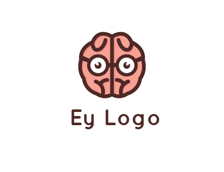 brain forming face with spectacles