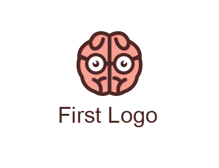brain forming face with spectacles